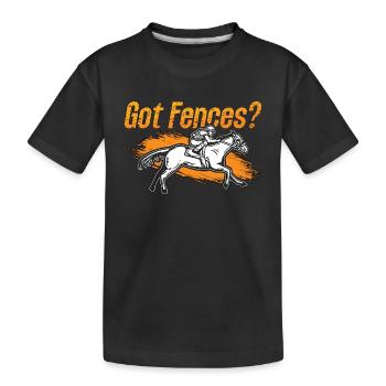 Show Jumping Got Fences Loves Equine Show Jumper - Kinder Premium Bio T-Shirt - Schwarz - Vorne