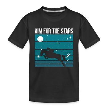 Show Jumping Aim For The Stars Horses Show Jumper - Kinder Premium Bio T-Shirt - Schwarz - Vorne