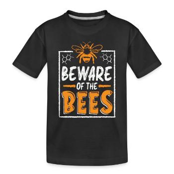 Apiculture Méfiez-vous des abeilles Apiculteur Apiculteur - T-shirt bio Premium Enfant - noir - Devant