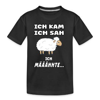 Schäfchen Spruch - Lustiges Design mit Schaf - Kinder Premium Bio T-Shirt - Schwarz - Vorne