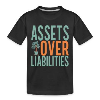 Aktien Aktionär Investor - Kinder Premium Bio T-Shirt - Schwarz - Vorne