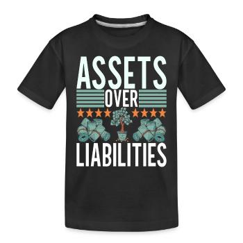 Aktien Aktionär Investor - Kinder Premium Bio T-Shirt - Schwarz - Vorne