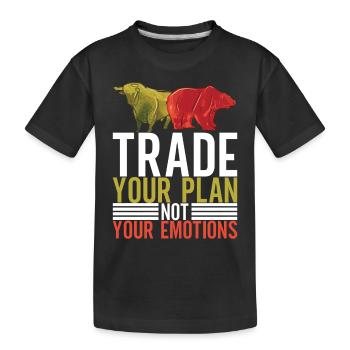 Aktien Aktionär Investor - Kinder Premium Bio T-Shirt - Schwarz - Vorne