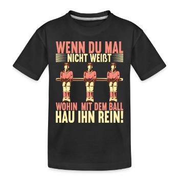 Tischfussball Tischkicker - Kinder Premium Bio T-Shirt - Schwarz - Vorne