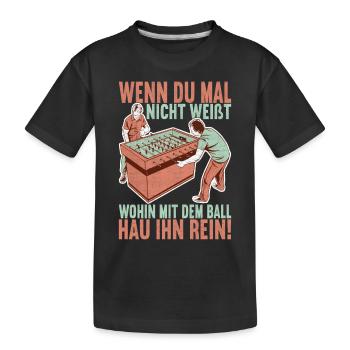 Tischfussball Tischkicker - Kinder Premium Bio T-Shirt - Schwarz - Vorne