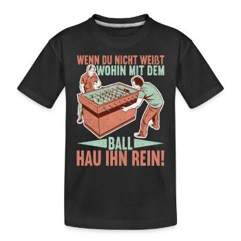 Tischfussball Tischkicker - Kinder Premium Bio T-Shirt - Schwarz - Vorne