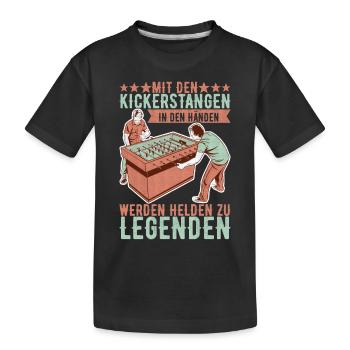 Tischfussball Tischkicker - Kinder Premium Bio T-Shirt - Schwarz - Vorne