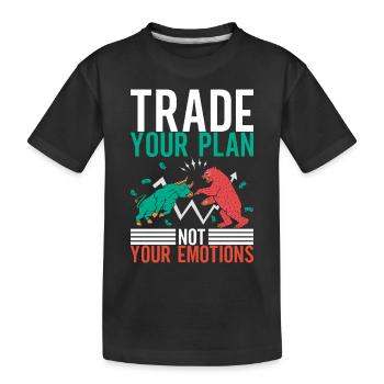 Aktien Aktionär Investor - Kinder Premium Bio T-Shirt - Schwarz - Vorne