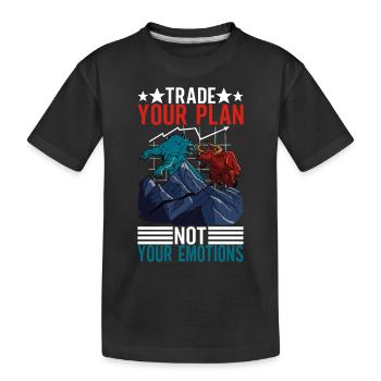 Aktien Aktionär Investor - Kinder Premium Bio T-Shirt - Schwarz - Vorne