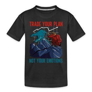 Aktien Aktionär Investor - Kinder Premium Bio T-Shirt - Schwarz - Vorne