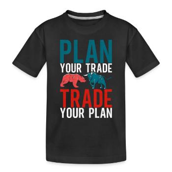 Aktien Aktionär Investor - Kinder Premium Bio T-Shirt - Schwarz - Vorne