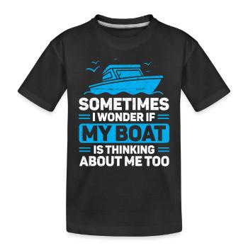Pontoon Captain Bateau cadeau - T-shirt bio Premium Enfant - noir - Devant