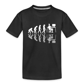 Human Evolution Web Designer Humor Digital Design - Kinder Premium Bio T-Shirt - Schwarz - Vorne