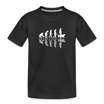 Human Evolution Dog Dad Pet Owner Doggy Lover - Kinder Premium Bio T-Shirt - Schwarz - Vorne