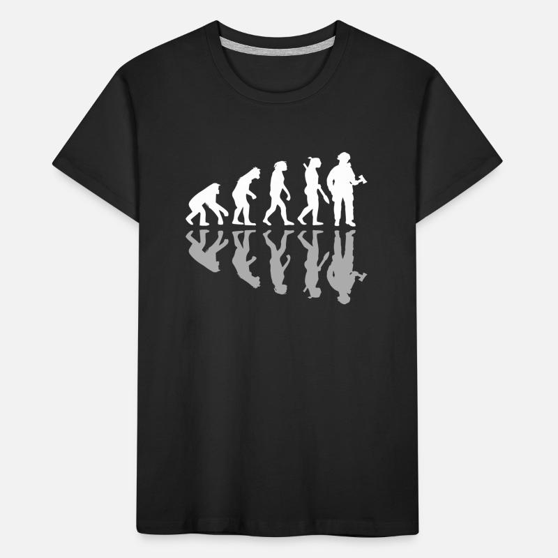 Drôle de pompier de l’évolution humaine Pompier T-shirt bio Premium Enfant
