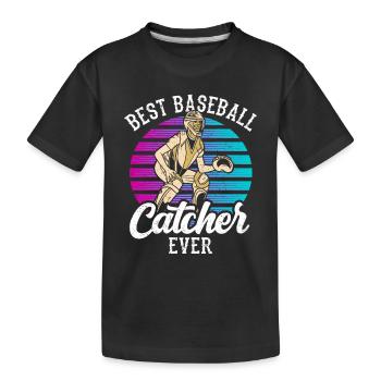 Meilleur receveur de baseball de tous les temps Hobby Catcher - T-shirt bio Premium Enfant - noir - Devant