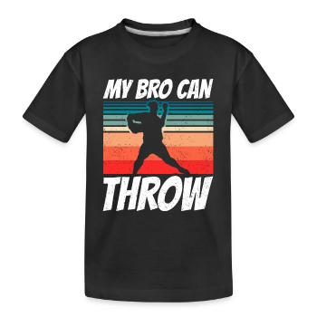 Mon frère peut lancer un lanceur de baseball - T-shirt bio Premium Enfant - noir - Devant