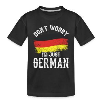 Keine Sorge Ich Bin Nur Deutscher Deutsch Stimme - Kinder Premium Bio T-Shirt - Schwarz - Vorne