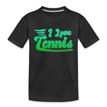 Ich liebe Tennis - Kinder Premium Bio T-Shirt - Schwarz - Vorne