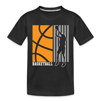 Basketball Basketballer - Kinder Premium Bio T-Shirt - Schwarz - Vorne