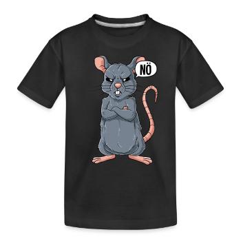 Ratte Nö - Kinder Premium Bio T-Shirt - Schwarz - Vorne