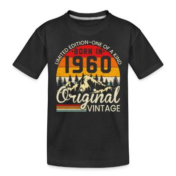 One of a kind born in 1960 Original vintage - Kids' Premium Organic T-Shirt - black - Front