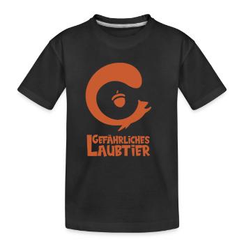 Gefährliches Laubtier Eichhörnchen - Kinder Premium Bio T-Shirt - Schwarz - Vorne
