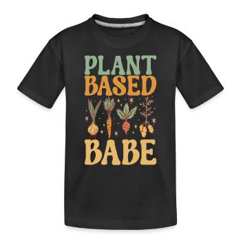 Végétarien végétalien - T-shirt bio Premium Enfant - noir - Devant