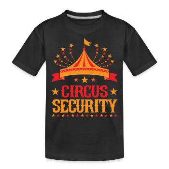 Zircus Security Circus Party Zircus Clothing - Kinder Premium Bio T-Shirt - Schwarz - Vorne