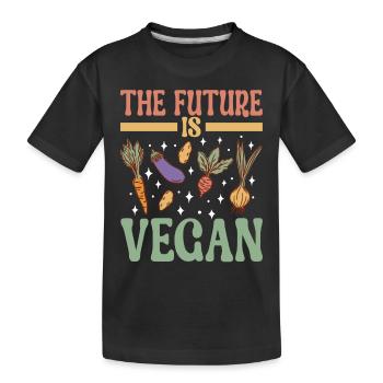 Végétarien végétalien - T-shirt bio Premium Enfant - noir - Devant