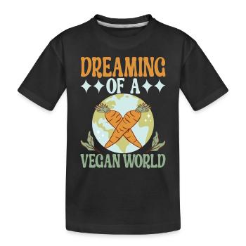 Végétarien végétalien - T-shirt bio Premium Enfant - noir - Devant