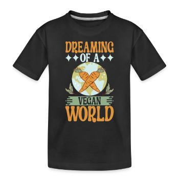 Vegan Vegetarier - Kinder Premium Bio T-Shirt - Schwarz - Vorne