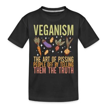 Végétarien végétalien - T-shirt bio Premium Enfant - noir - Devant