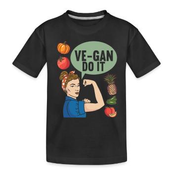 Vegan Vegetarier - Kinder Premium Bio T-Shirt - Schwarz - Vorne