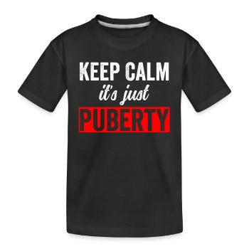 Restez calme Seule la puberté a grandi - T-shirt bio Premium Enfant - noir - Devant