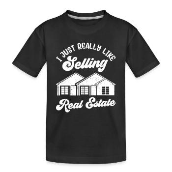 I like it easy to sell real estate brokers - Kids' Premium Organic T-Shirt - black - Front