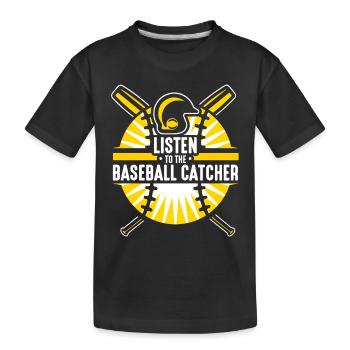 Écouter le receveur de baseball Hobby - T-shirt bio Premium Enfant - noir - Devant