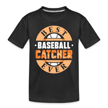 Meilleur receveur de baseball Passe-temps - T-shirt bio Premium Enfant - noir - Devant