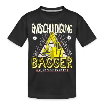 Anniversaire de chantier de pelle Jeune idée cadeau - T-shirt bio Premium Enfant - noir - Devant