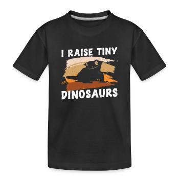 Gecko à crête drôle Je soulève de minuscules cils de dinosaures - T-shirt bio Premium Enfant - noir - Devant