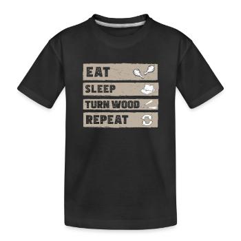 Manger Dormir Drôle de tournage de bois tourneur de bois opérateur de tour - T-shirt bio Premium Enfant - noir - Devant