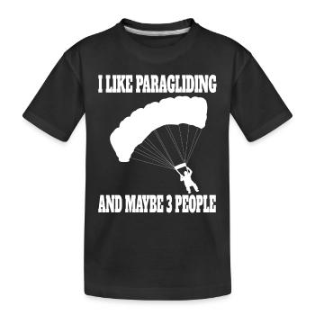 Paragleiter Gleitschirmfliegen Paragliding - Kinder Premium Bio T-Shirt - Schwarz - Vorne