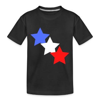 étoile bleu blanc rouge - T-shirt bio Premium Enfant - noir - Devant