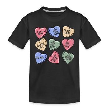 Drôle de professeur Conversation de la Saint-Valentin Cœur - T-shirt bio Premium Enfant - noir - Devant