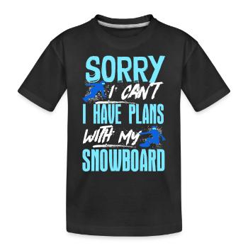 Snowboarders, Vacances snowboard, Matériel de snowboard - T-shirt bio Premium Enfant - noir - Devant
