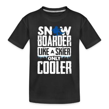Snowboarders, Vacances snowboard, Matériel de snowboard - T-shirt bio Premium Enfant - noir - Devant