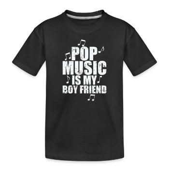 Pop Music is my Boyfriend Singer Stars - Kids' Premium Organic T-Shirt - black - Front