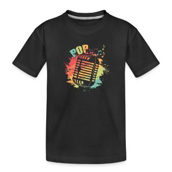 Microphone Musique Pop R’n’B Singer Stars - T-shirt bio Premium Enfant - noir - Devant