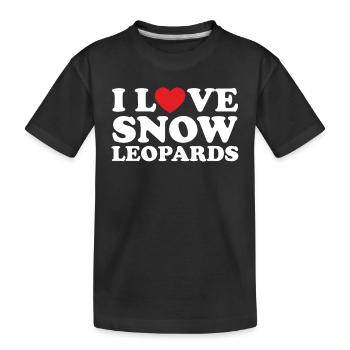 Snow leopard - Kids' Premium Organic T-Shirt - black - Front