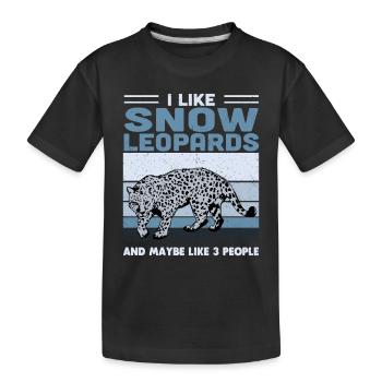 Schneeleopard - Kinder Premium Bio T-Shirt - Schwarz - Vorne